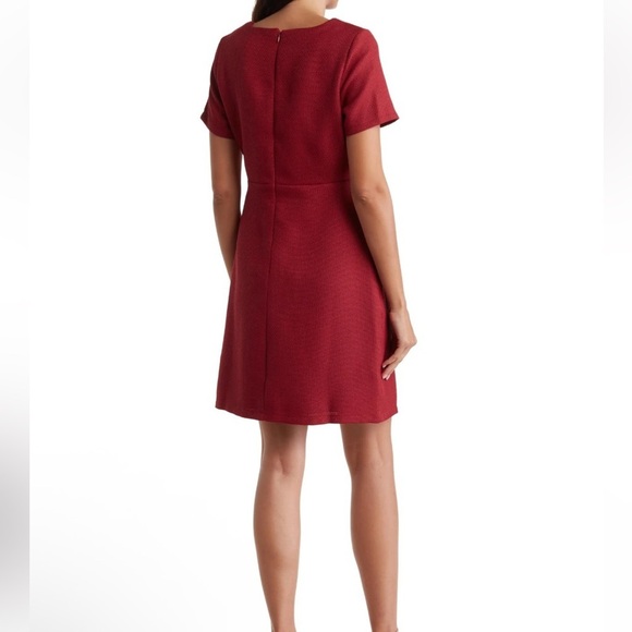Tahari ASL Short Sleeve Pocket A-Line Dress Sz 10 In Brick Red NWT - Picture 2 of 5